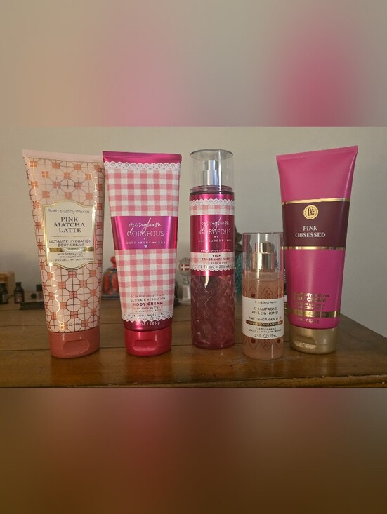Bath & Body Works Other - Bath & Body Works Gingham Gorgeous Pink Body Cream & Fragrance Mist Set